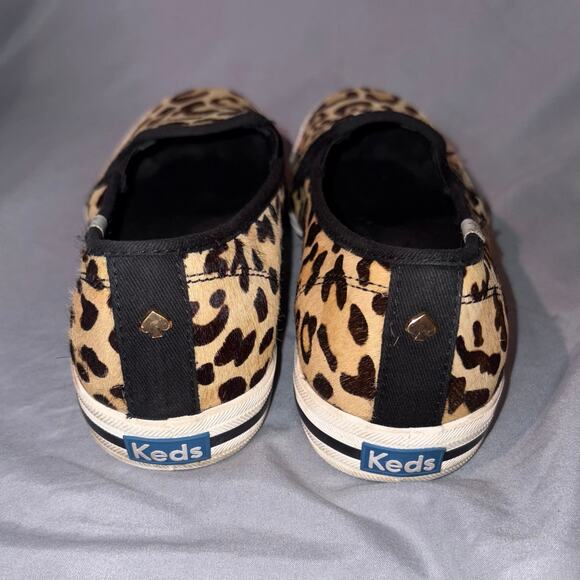 Kate Spade Keds Leopard Print Calf Hair Slip-On Sneakers Women’s Size 8 - Picture 6 of 8